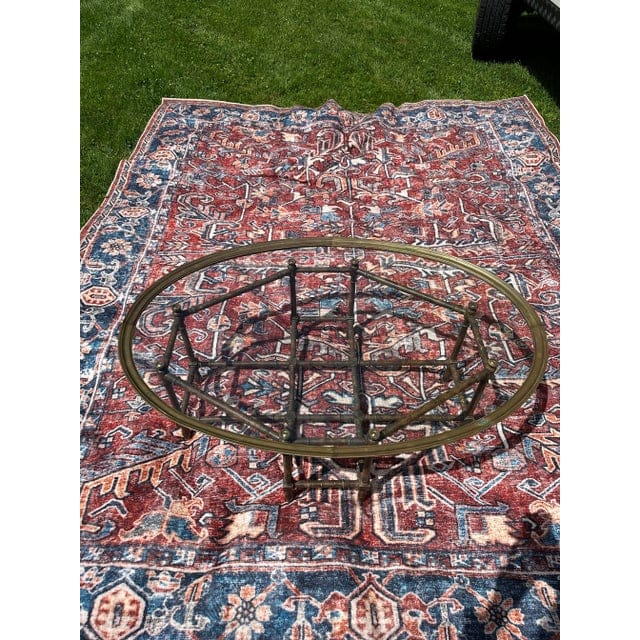 Vintage Bamboo and Brass Pie Crust Table | IdleHour