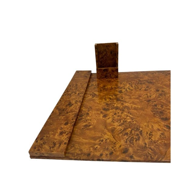 Vintage Burlwood Desk Accessories - 2 Piece Set | IdleHour