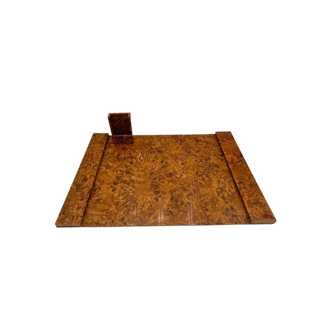 Vintage Burlwood Desk Accessories - 2 Piece Set | IdleHour