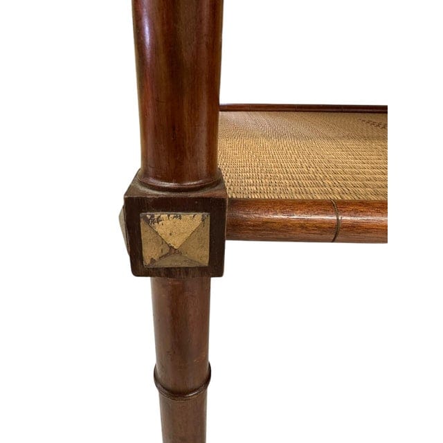 Vintage Chinese Chippendale Two-Tiered Rattan and Bamboo Table | IdleHour