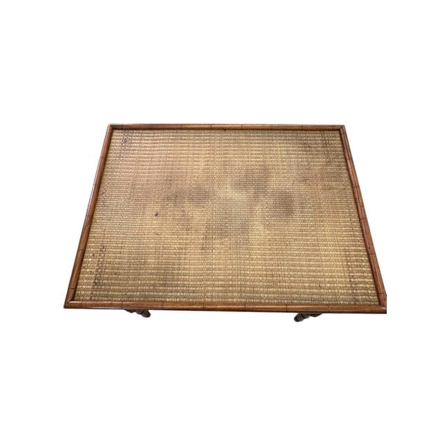 Vintage Chinese Chippendale Two-Tiered Rattan and Bamboo Table | IdleHour