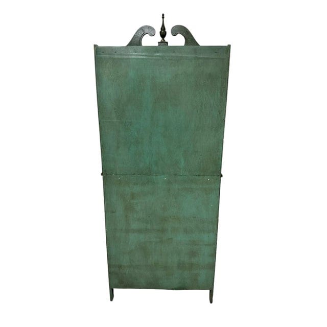 Vintage Chippendale Hand Painted Green and Gold Chinoiserie Secretary With an Antiqued Finish | IdleHour