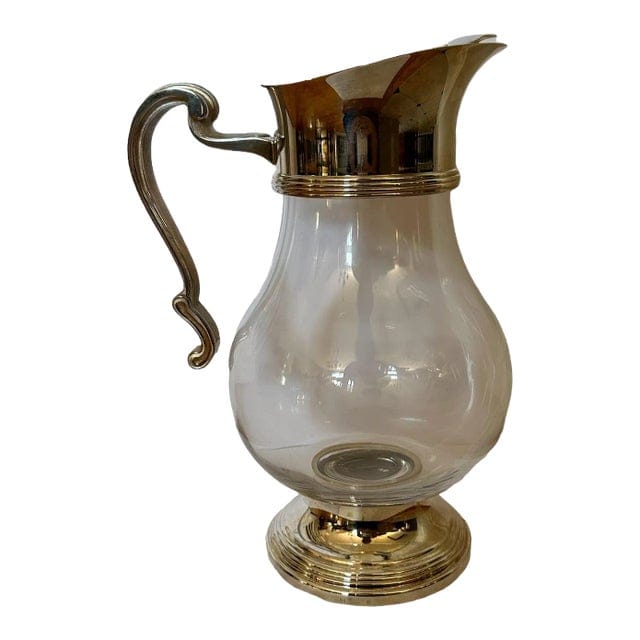 Vintage Christofle Crystal and Silverplate Water Pitcher | IdleHour