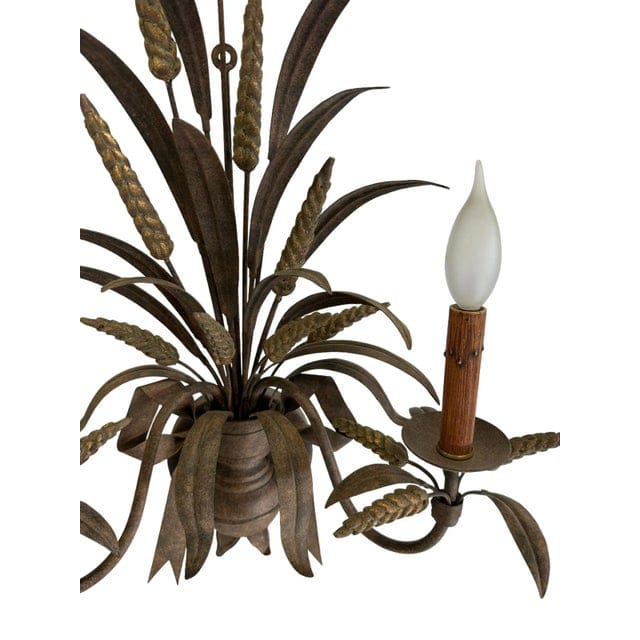 Vintage Currey and Company Wheat Motif Sconce - Bronze Finish | IdleHour