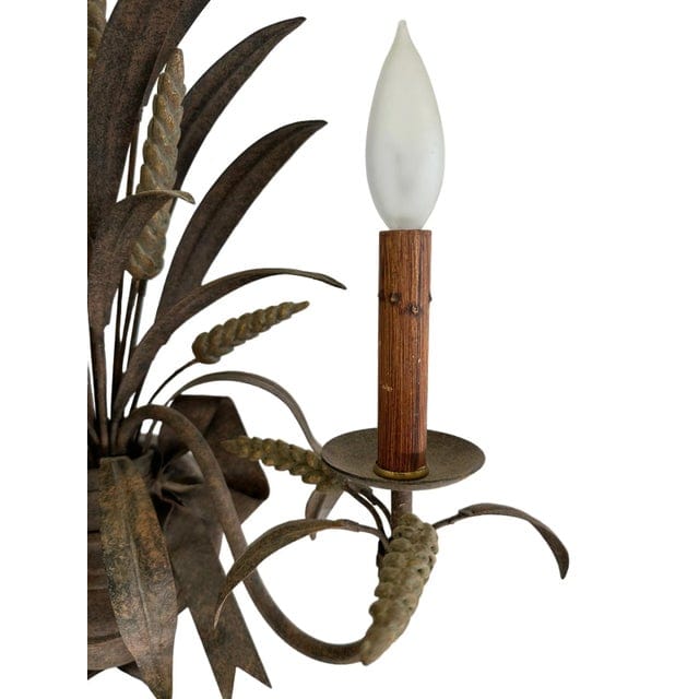 Vintage Currey and Company Wheat Motif Sconce - Bronze Finish | IdleHour
