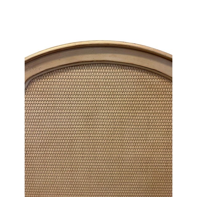 Vintage French Provincial Cream Rattan Twin Headboard | IdleHour