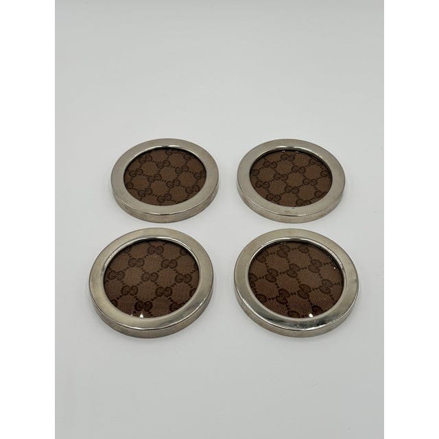 Vintage Gucci Monogram and Silver Coasters - Set of 4 | IdleHour
