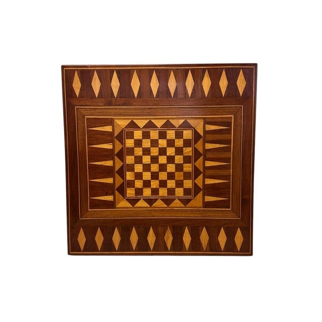 Vintage Inlaid Wood Chess and Backgammon Wall Board | IdleHour