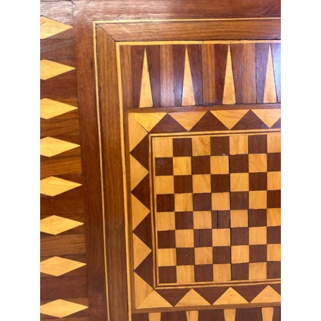 Vintage Inlaid Wood Chess and Backgammon Wall Board | IdleHour