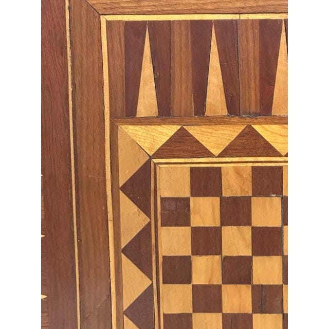 Vintage Inlaid Wood Chess and Backgammon Wall Board | IdleHour