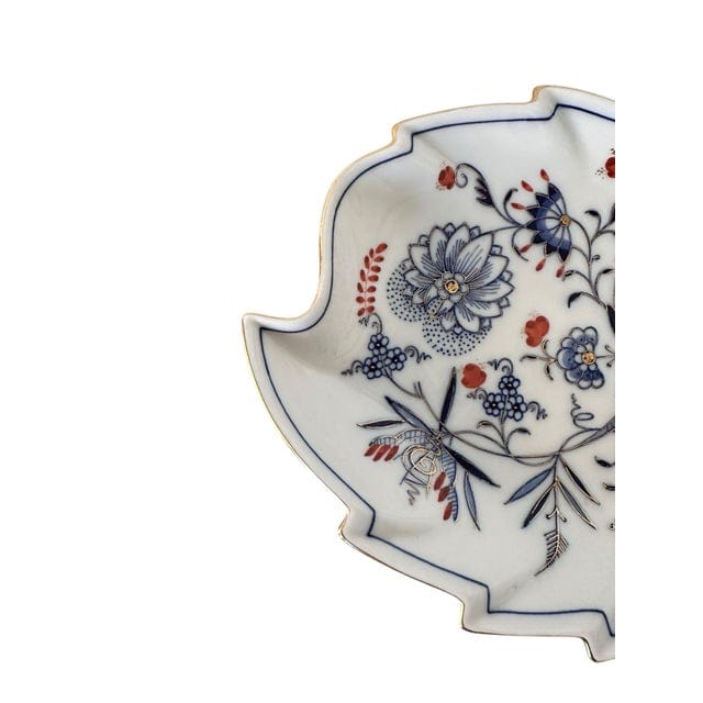 Vintage Meissen Onion Pattern Leaf Shaped Dish | IdleHour