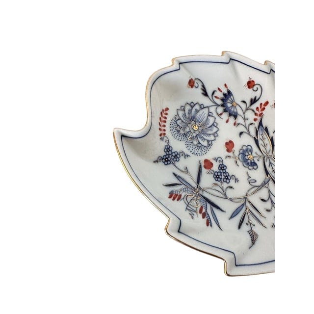 Vintage Meissen Onion Pattern Leaf Shaped Dish | IdleHour
