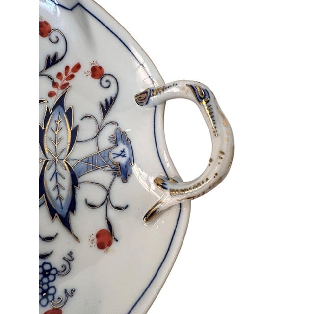 Vintage Meissen Onion Pattern Leaf Shaped Dish | IdleHour