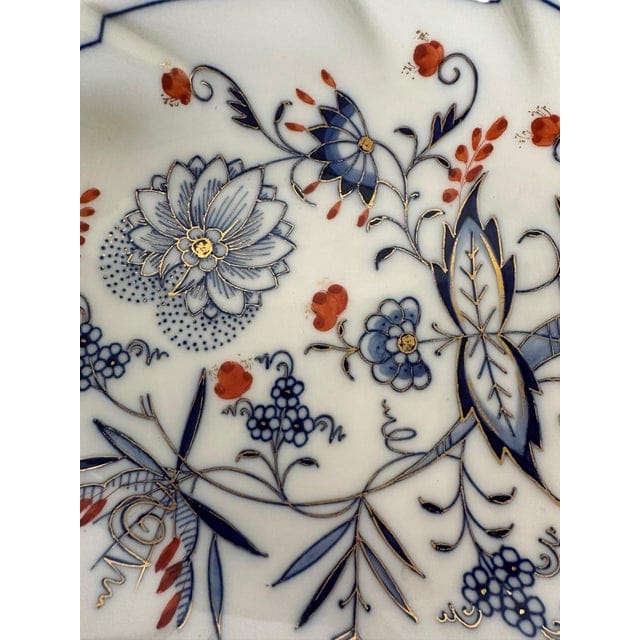 Vintage Meissen Onion Pattern Leaf Shaped Dish | IdleHour