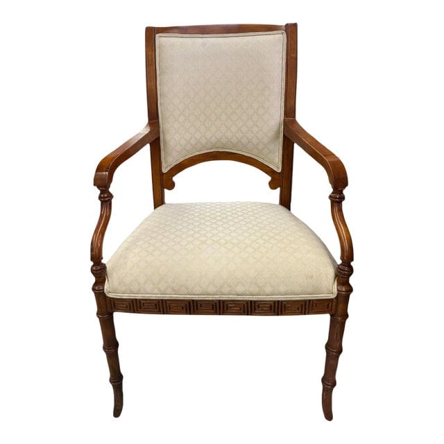Vintage Regency Chair With Greek Key Design and Bamboo Legs | IdleHour