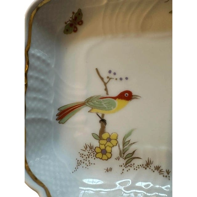 Vintage Richard Ginori Square Bowl in Paradise Pattern | IdleHour