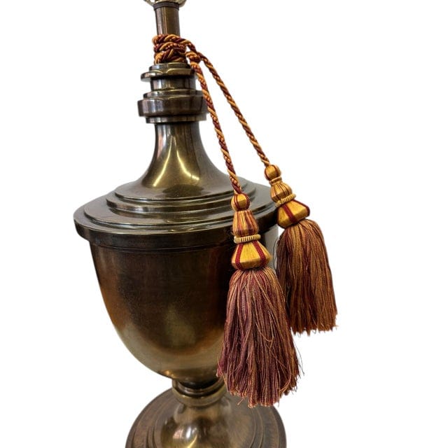 Vintage Stiffel Brass Trophy Lamp With Red and Gold Tassels | IdleHour