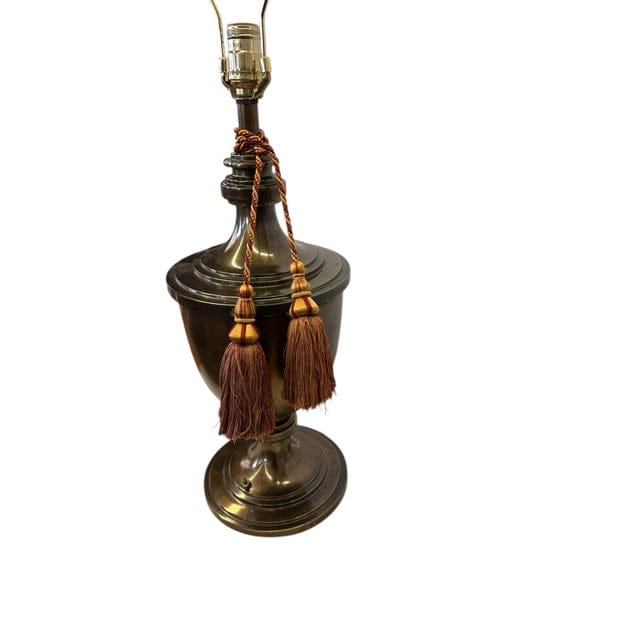 Vintage Stiffel Brass Trophy Lamp With Red and Gold Tassels | IdleHour