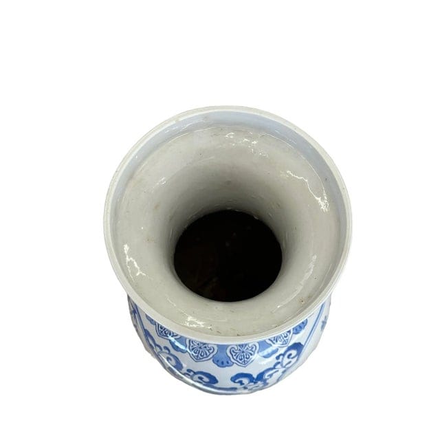 Vintage Tall Blue and White Chinoiserie Vase | IdleHour
