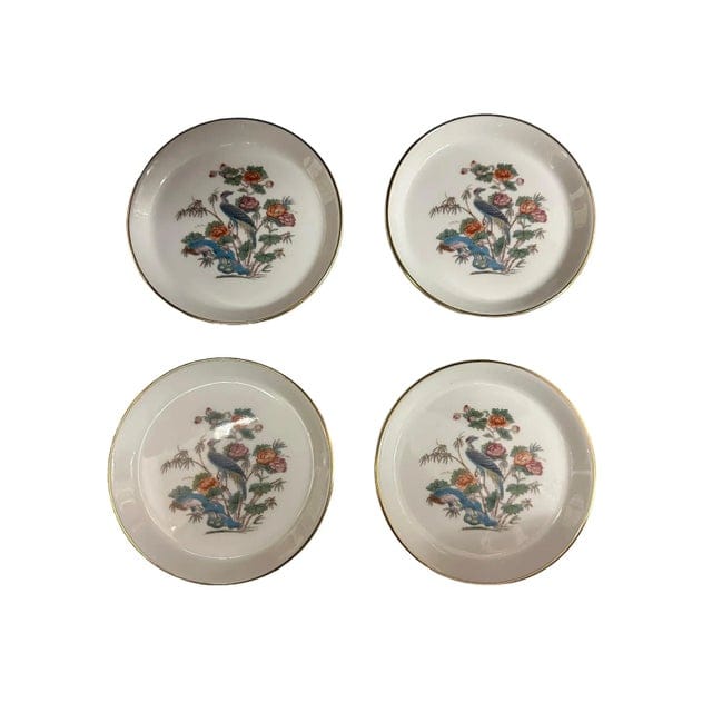 Vintage Wedgwood Kutani Crane Bone China Coasters - Set of 4 | IdleHour