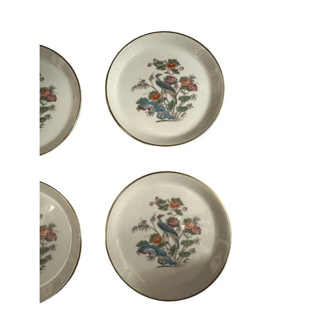 Vintage Wedgwood Kutani Crane Bone China Coasters - Set of 4 | IdleHour