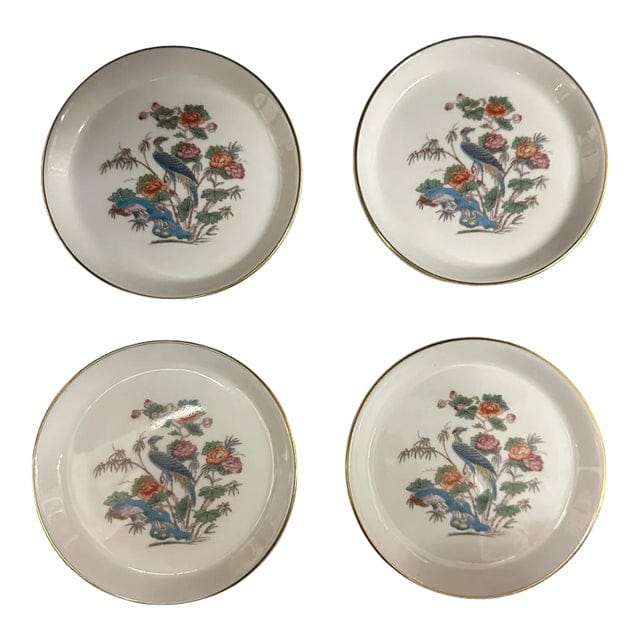 Vintage Wedgwood Kutani Crane Bone China Coasters - Set of 4 | IdleHour