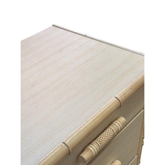 Vintage Whitecraft Ivory Chippendale Faux Bamboo and Lattice Dresser | IdleHour