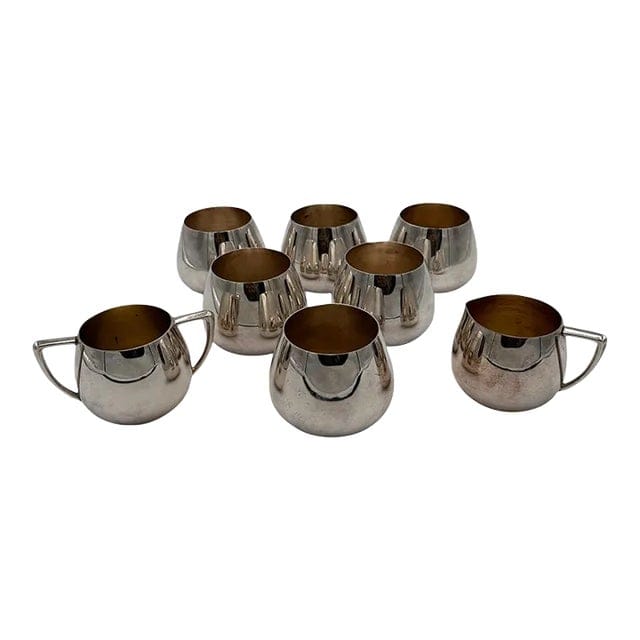 Vintage Wm Rogers Silver Plate Jefferson Cups and Beverage Service- 8 Pieces | IdleHour