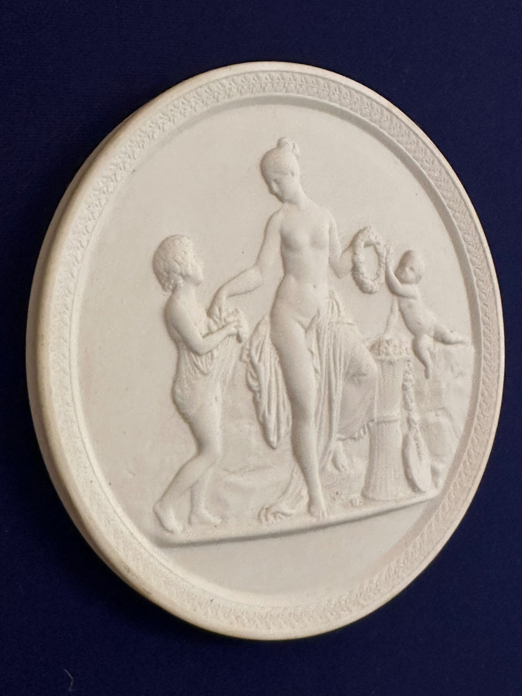 Pair of Framed Antique Parian Bas Relief Plaques by Royal Copenhagen | IdleHour