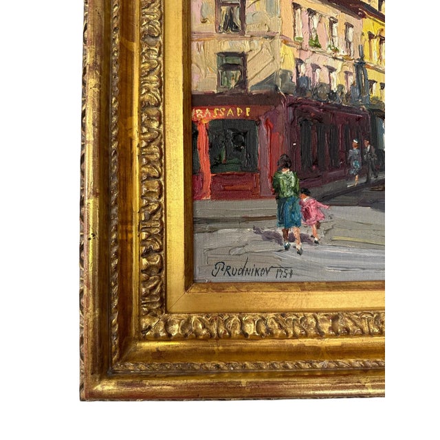 1950s Framed Prudnikov French Cityscape Oil Painting – IDLE HOUR