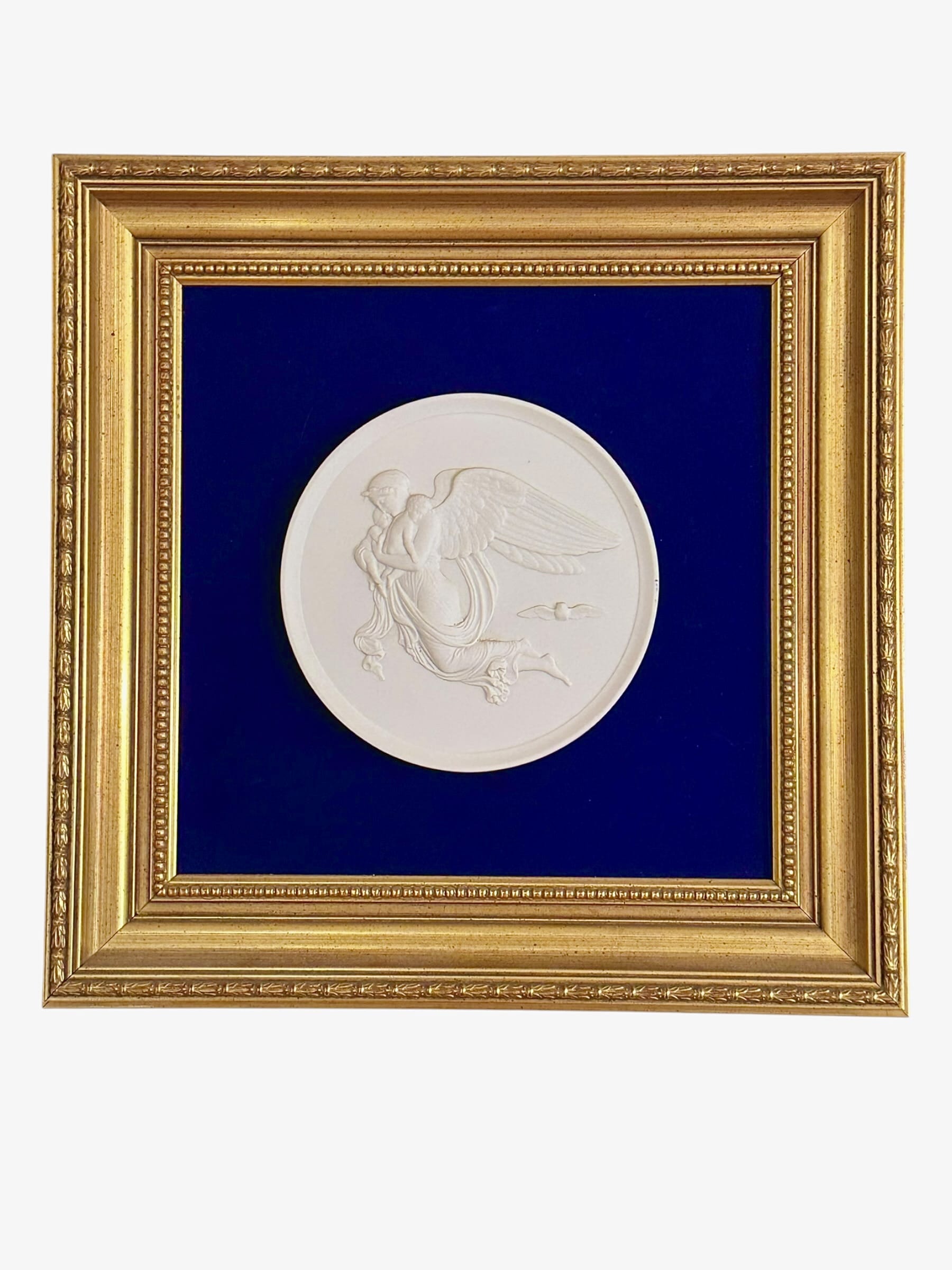 Pair of Framed Antique Parian Bas Relief Plaques by Royal Copenhagen | IdleHour