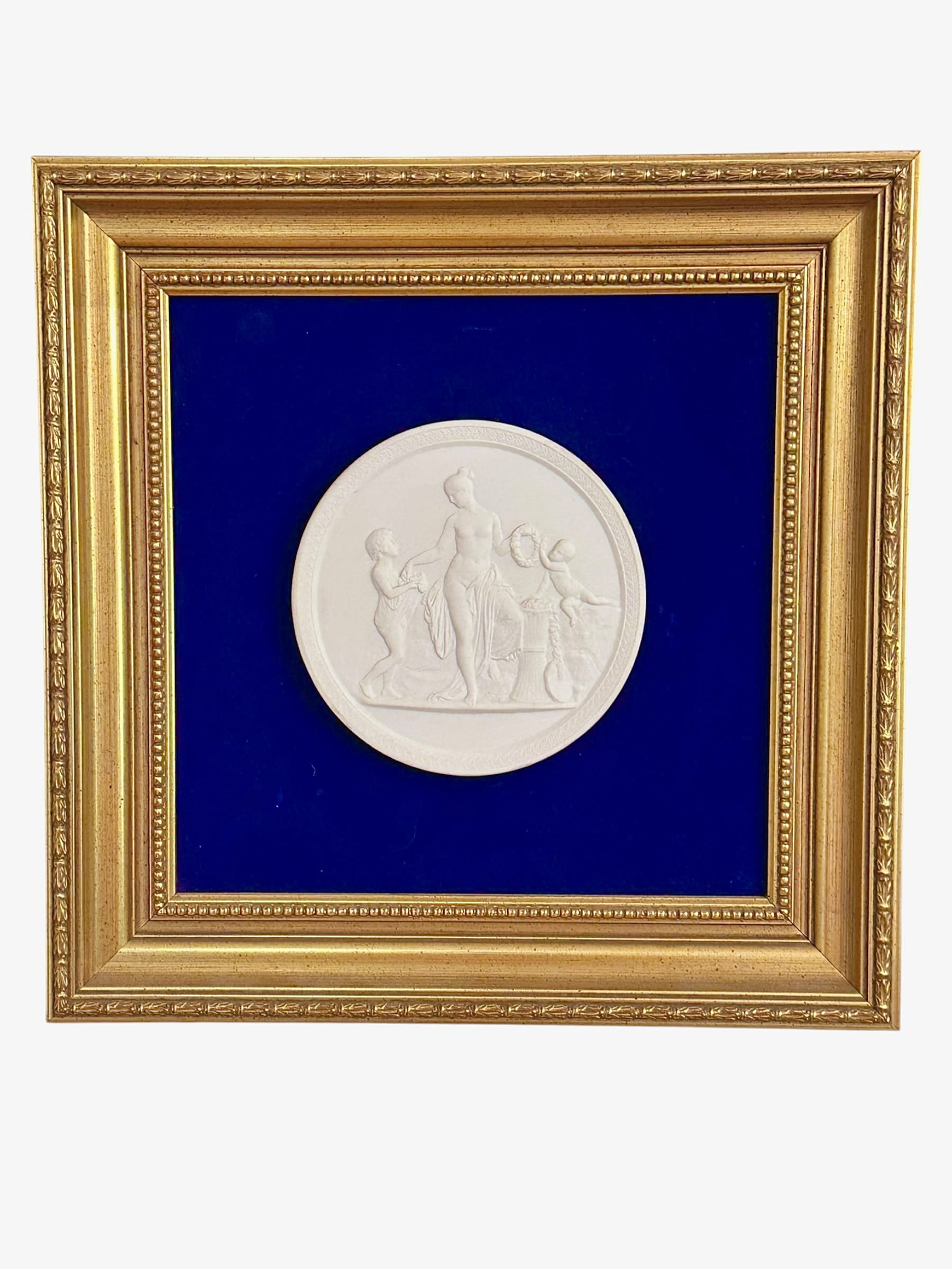 Pair of Framed Antique Parian Bas Relief Plaques by Royal Copenhagen | IdleHour