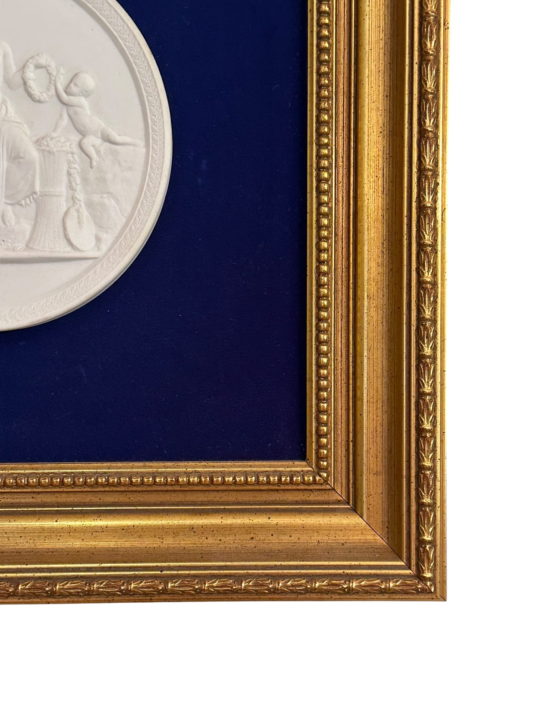 Pair of Framed Antique Parian Bas Relief Plaques by Royal Copenhagen | IdleHour