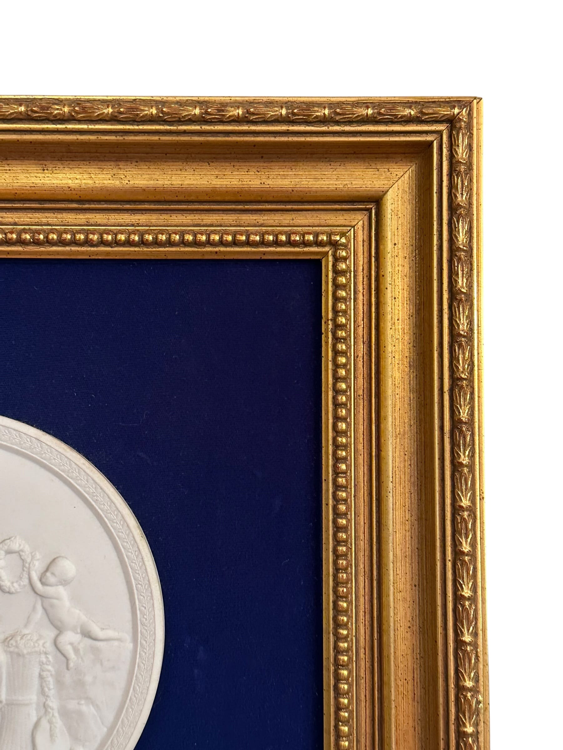 Pair of Framed Antique Parian Bas Relief Plaques by Royal Copenhagen | IdleHour