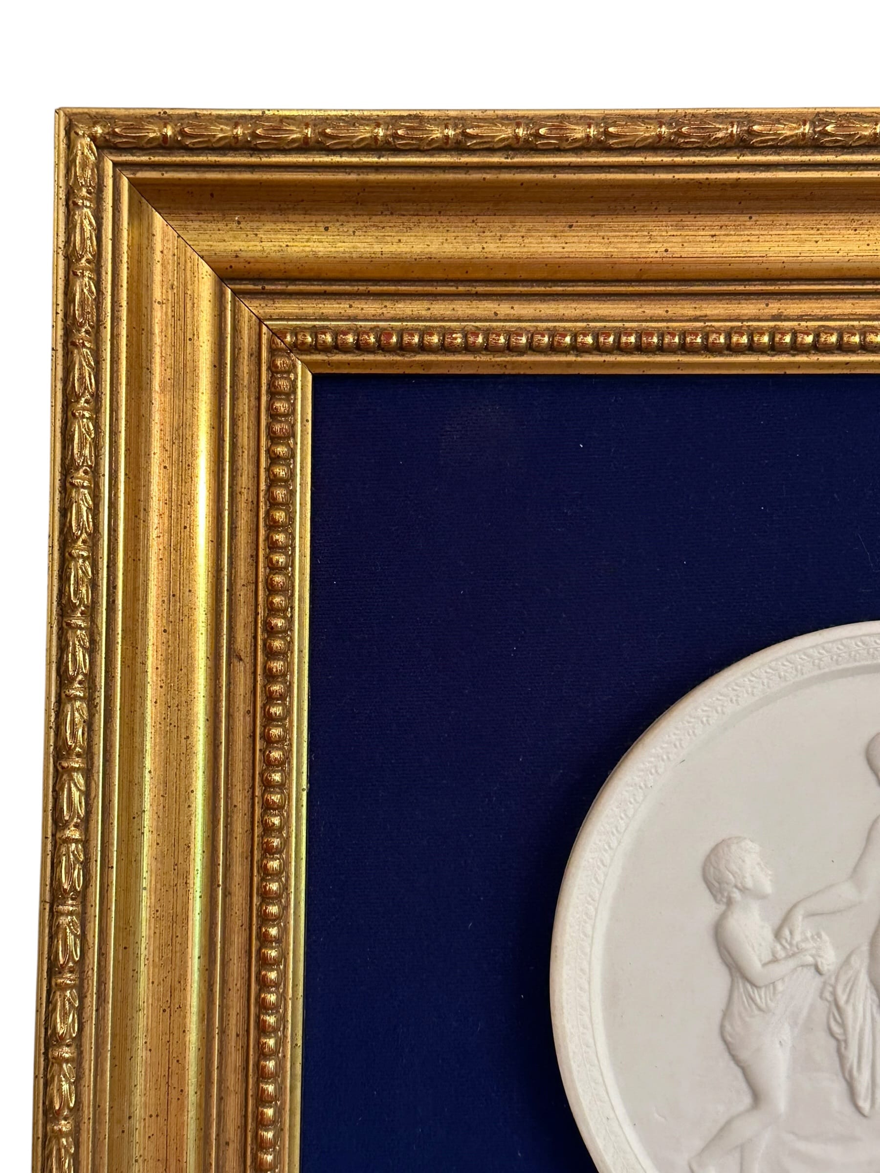 Pair of Framed Antique Parian Bas Relief Plaques by Royal Copenhagen | IdleHour