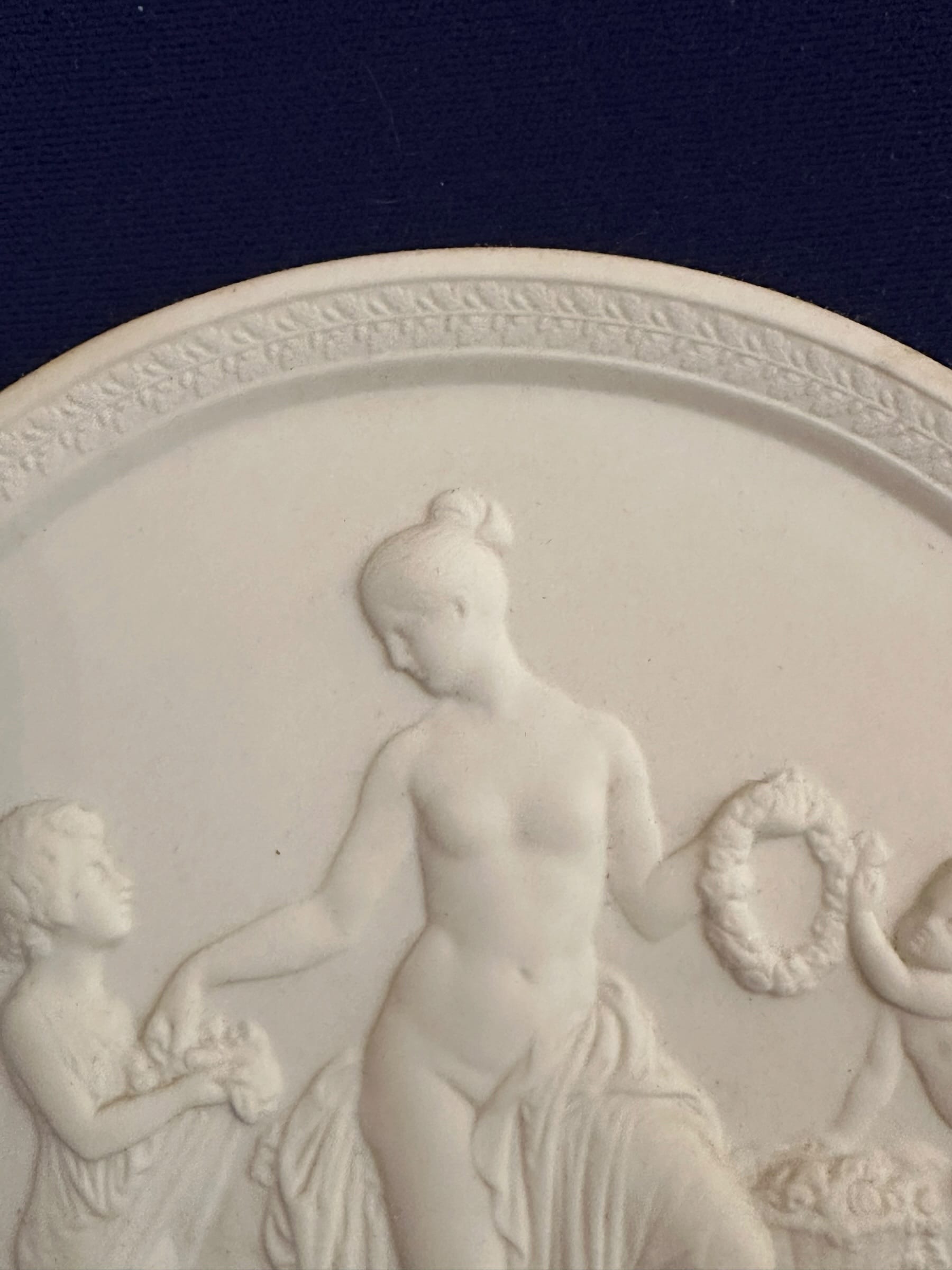 Pair of Framed Antique Parian Bas Relief Plaques by Royal Copenhagen | IdleHour