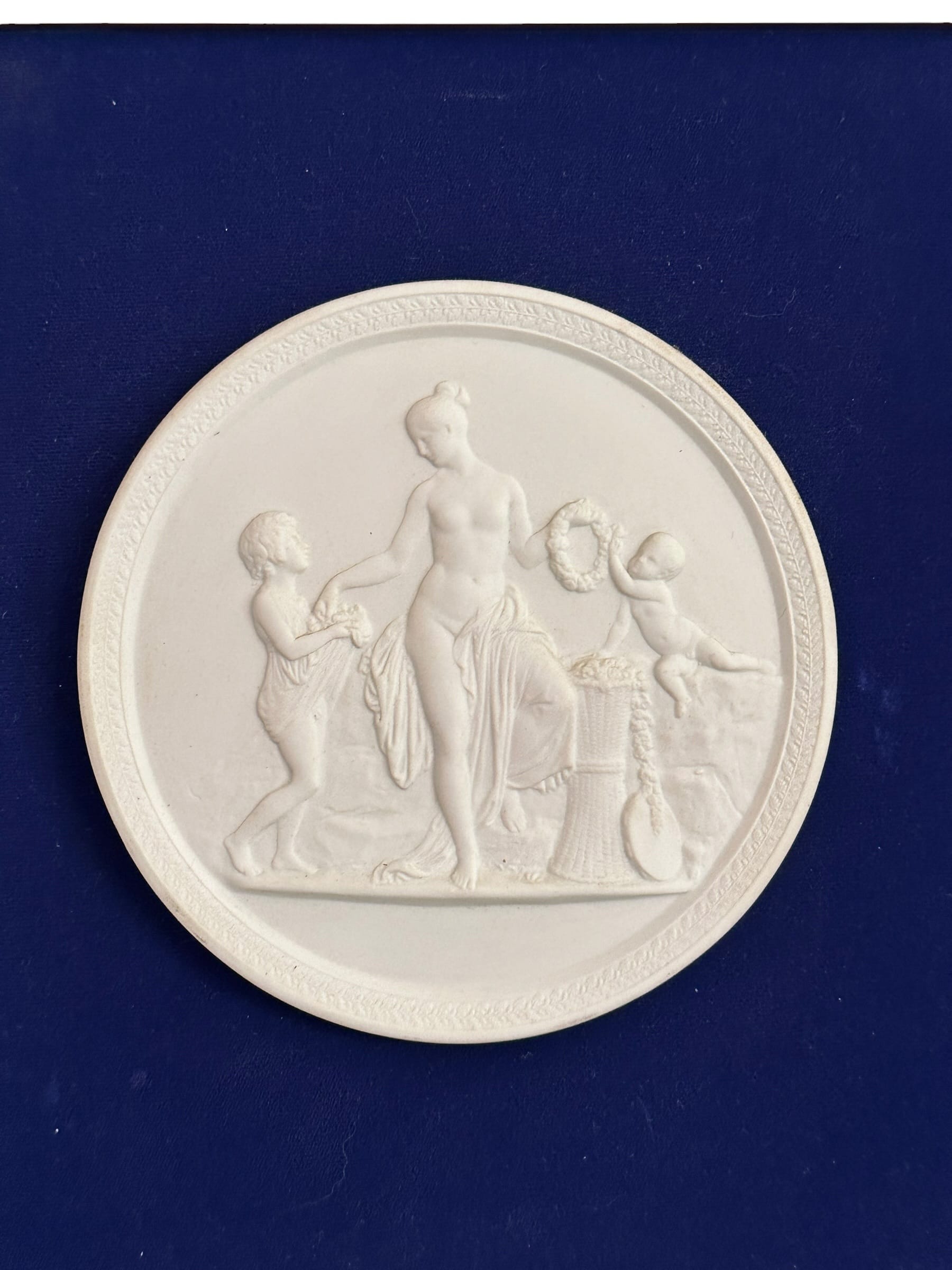 Pair of Framed Antique Parian Bas Relief Plaques by Royal Copenhagen | IdleHour