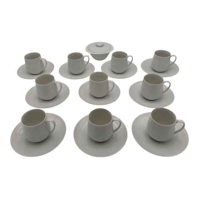 Late 20th Century Johann Haviland Bavaria White Tea Set- 22 Pieces