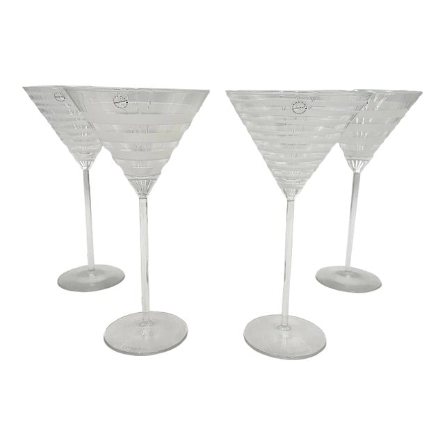 MURANO Salviati Glass ムラノ サルヴィアッティ デカンタ Salviati Murano Graffiati and Bassorilievi Martini Glasses- Set of